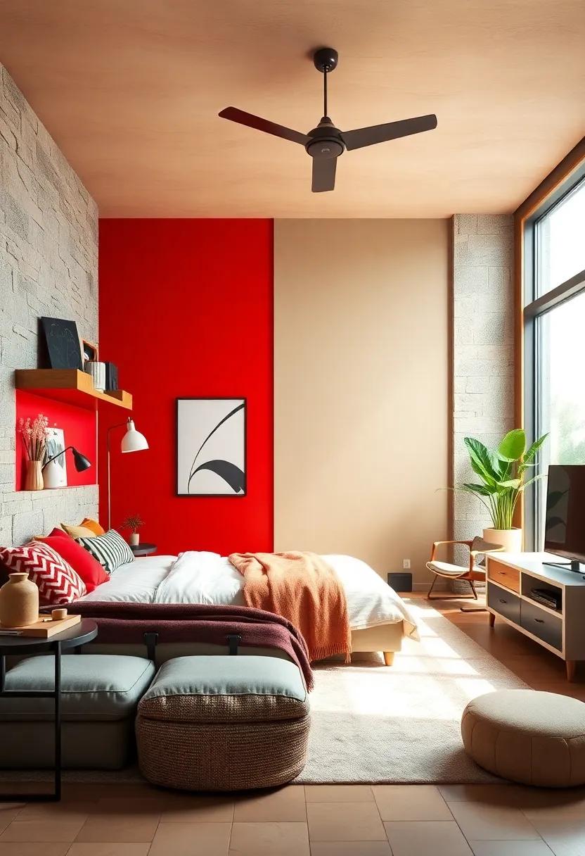 Bold Red: Energize the space with a bold red accent wall,instilling passion and dynamism that energizes playtime and creativity