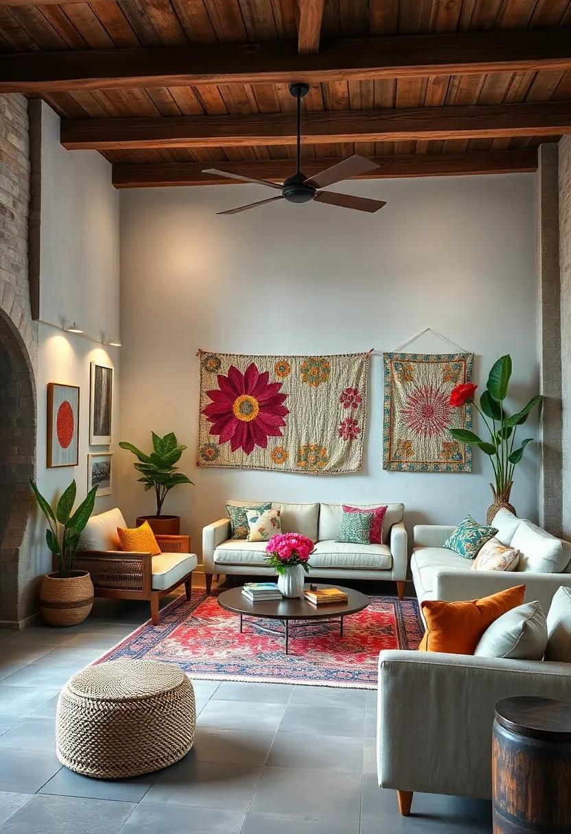 Artisan Textile Wall Art: Use quilts or fabric pieces as wall hangings to introduce a soft,tactile element to your decor