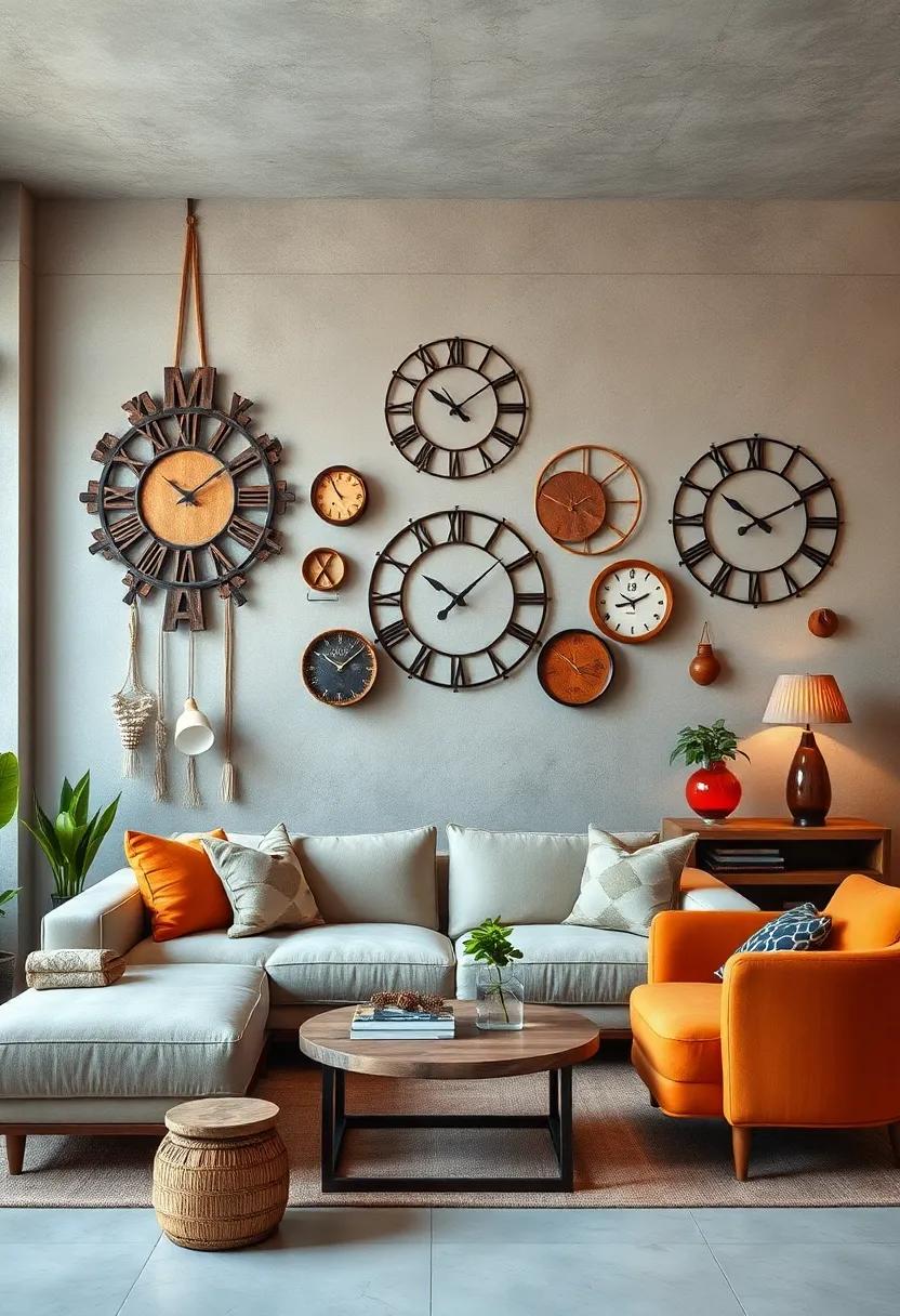 Artisan Wall Clocks: Replace conventional timepieces with artistic clocks that reflect your unique taste and serve as conversation starters