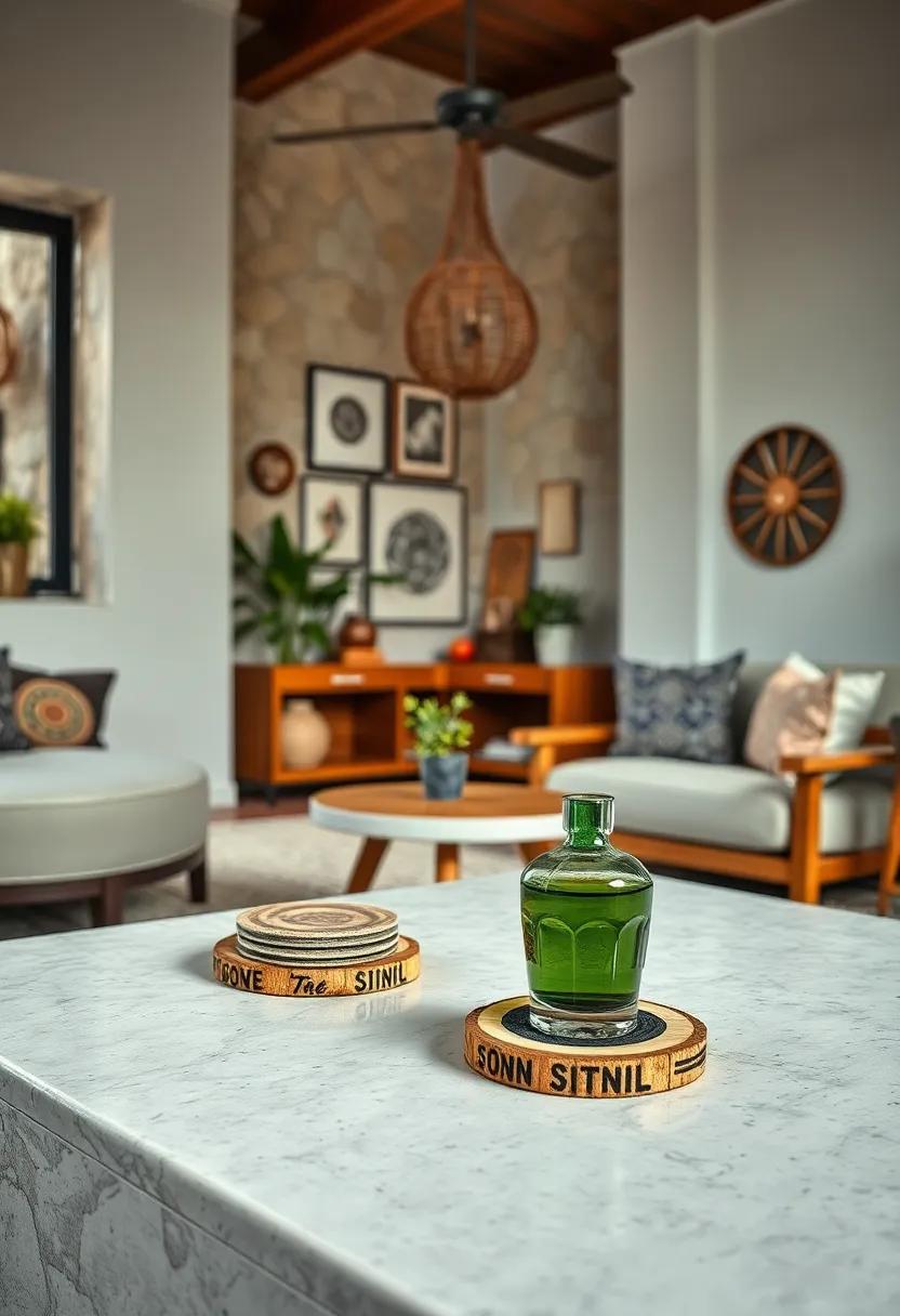 Handcrafted coasters: Protect your surfaces in style with coasters made from ceramics or wood, featuring intricate designs or personal touches