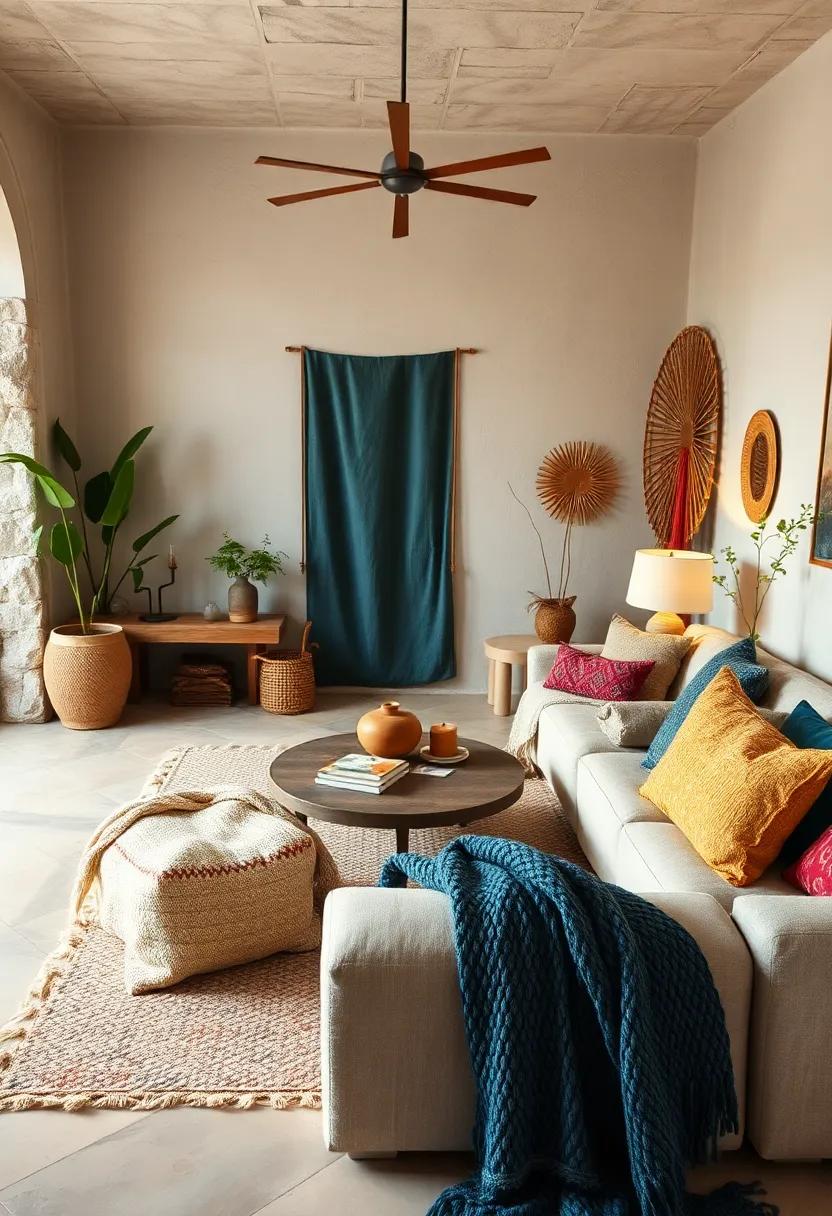 Textured Throws and Blankets: Add warmth and complexity to your space with handmade throws made from various materials and techniques