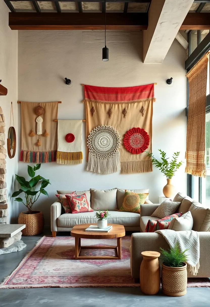 Whimsical Wall Hangings: Create a gallery of handmade tapestries or fiber art to add texture and color to your walls