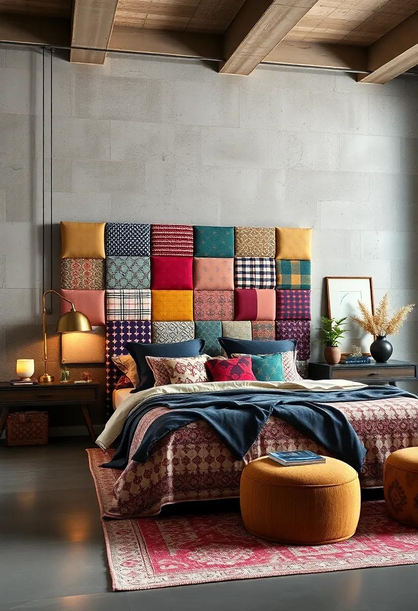 Creative⁣ Headboards: Craft⁤ a⁢ headboard from a patchwork of fabrics ‍for a truly unique focal point in your bedroom