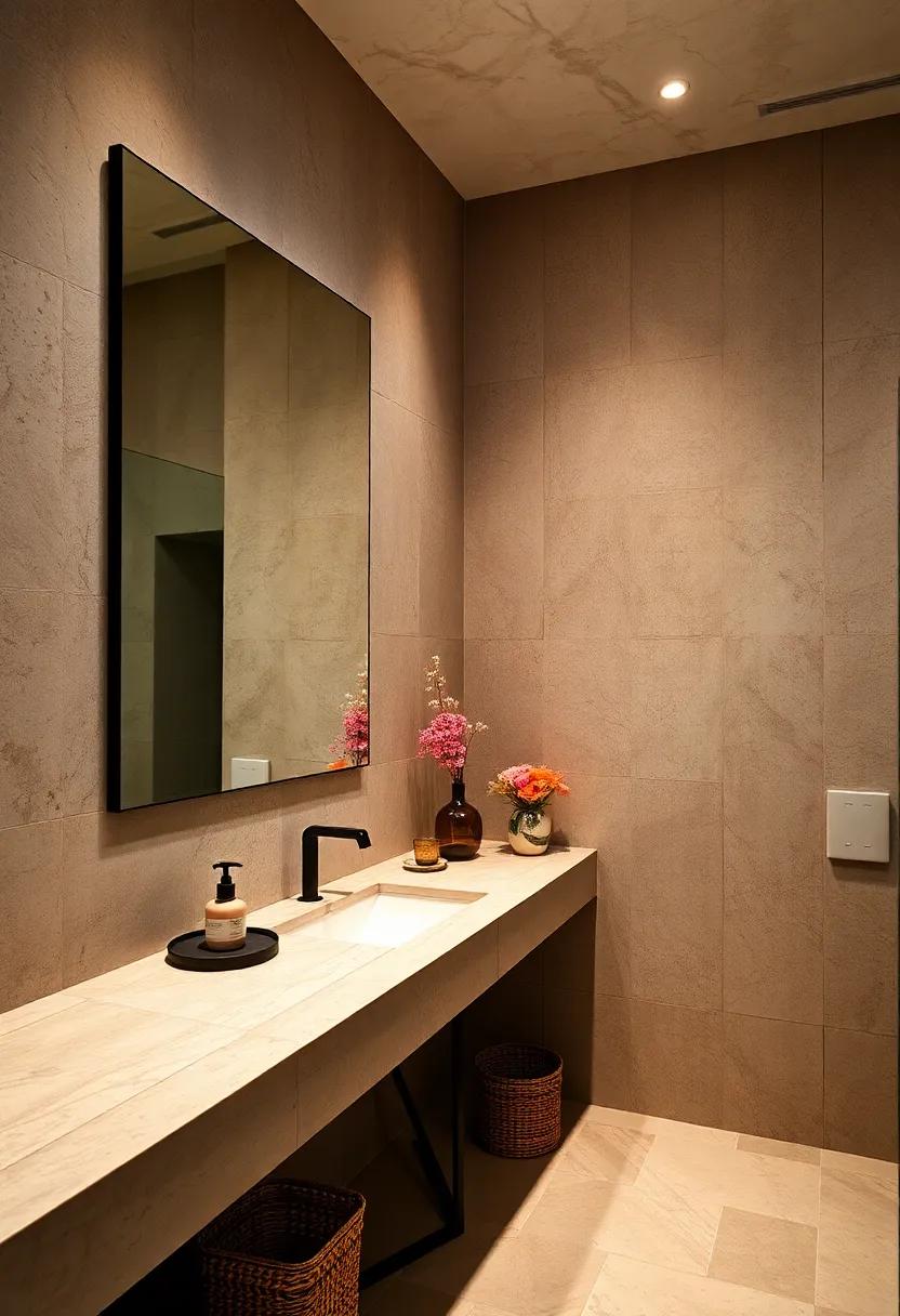 stylish⁤ Mirror: A large, stylish mirror not only enhances the space but also helps with grooming ⁣needs and reflects light for a​ brighter atmosphere