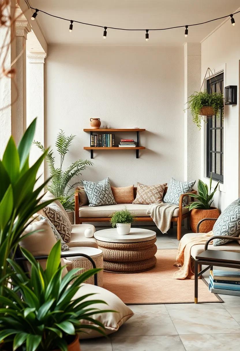 Cozy Corner: Create a reading nook by adding a small shelf with books, soft cushions, and layered blankets in a secluded part of your patio