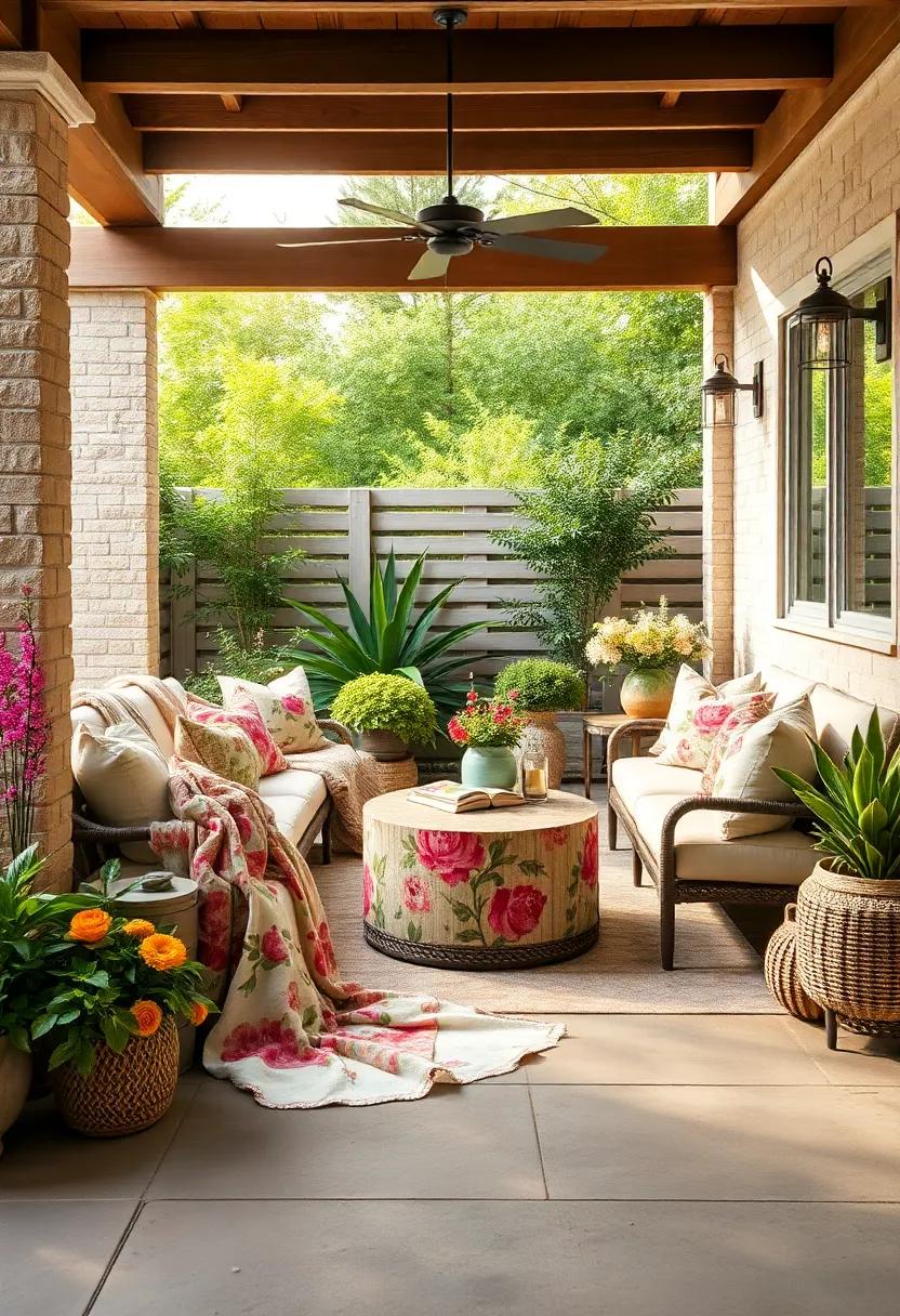 Floral Fusion: Match floral-patterned throws with your garden’s blooms, creating a harmonious extension of nature into your decor