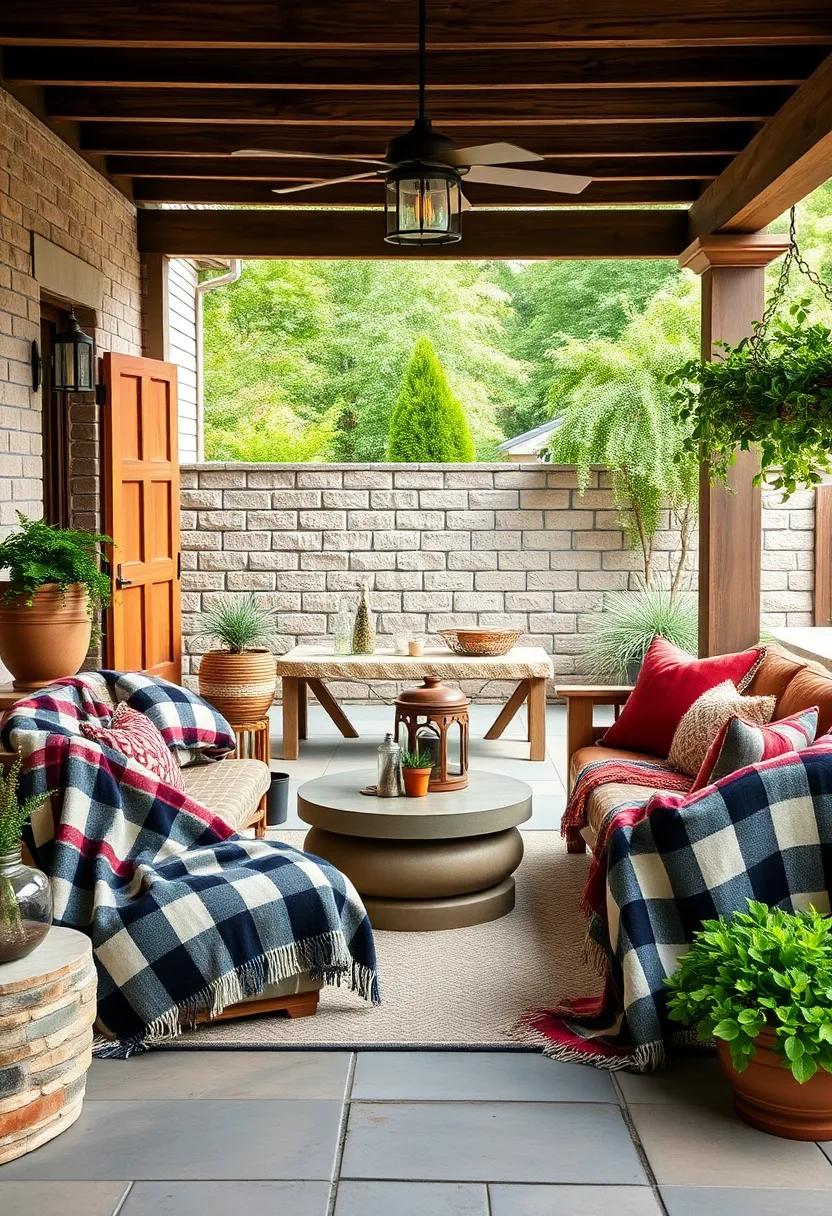Rustic Retreat: Use plaid or tartan blankets alongside wooden furniture for a cozy farmhouse feel that welcomes relaxation
