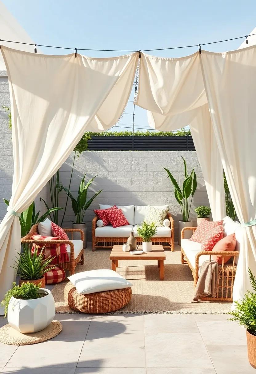 Tented Terrace: Create a delightful tent out of light blankets and pillows for kids or cozy gatherings with friends