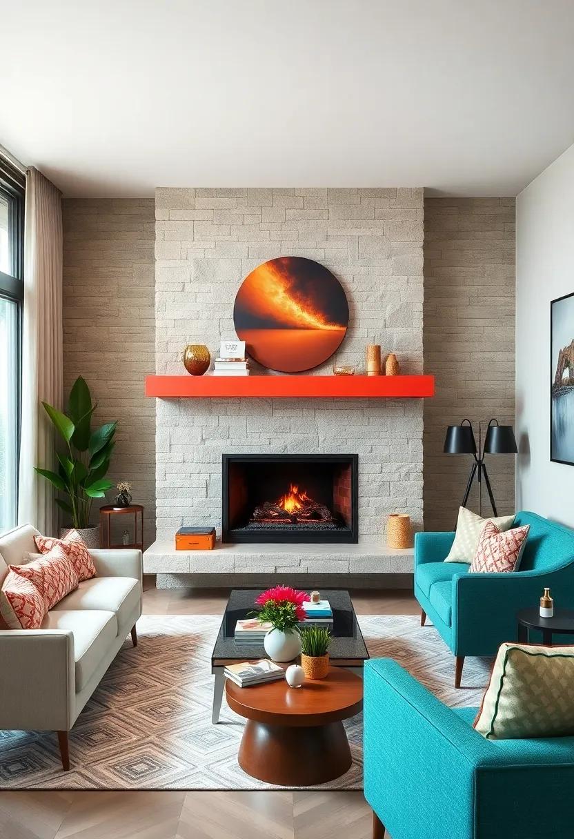 Go Bold ‍with ⁤Color: Opt ‍for a bright, painted‍ floating mantel to add a pop of​ color and personality to your small living room