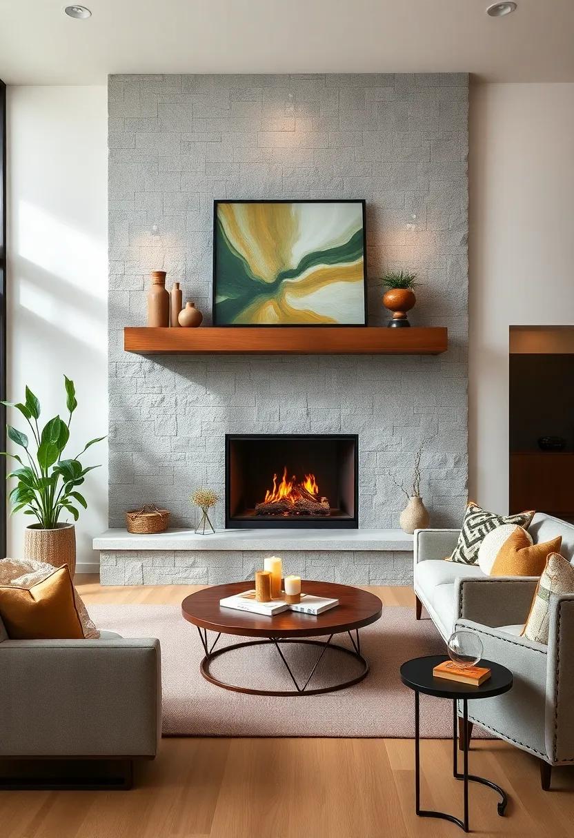 Mix Materials: Pair⁣ a rustic wood mantel with a modern​ metal‌ fireplace surround to create an eclectic yet cohesive design