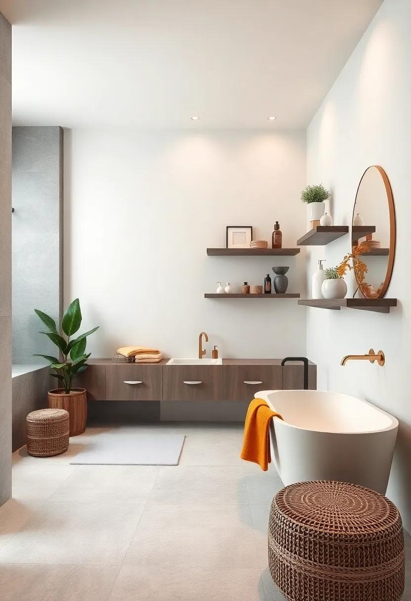 Floating⁢ Shelves:⁤ Incorporate ​floating gray​ shelves‌ against white walls ‌to showcase decor and toiletries while maintaining an open⁢ and airy ​feel