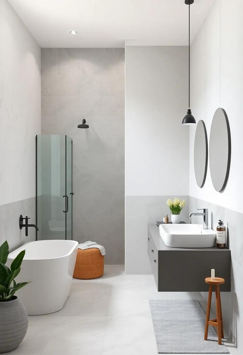 Unique ⁢Fixtures: Explore unique⁣ sink faucets and showerheads⁣ in matte gray to subtly⁤ enhance your two-tone theme without⁣ overpowering the design