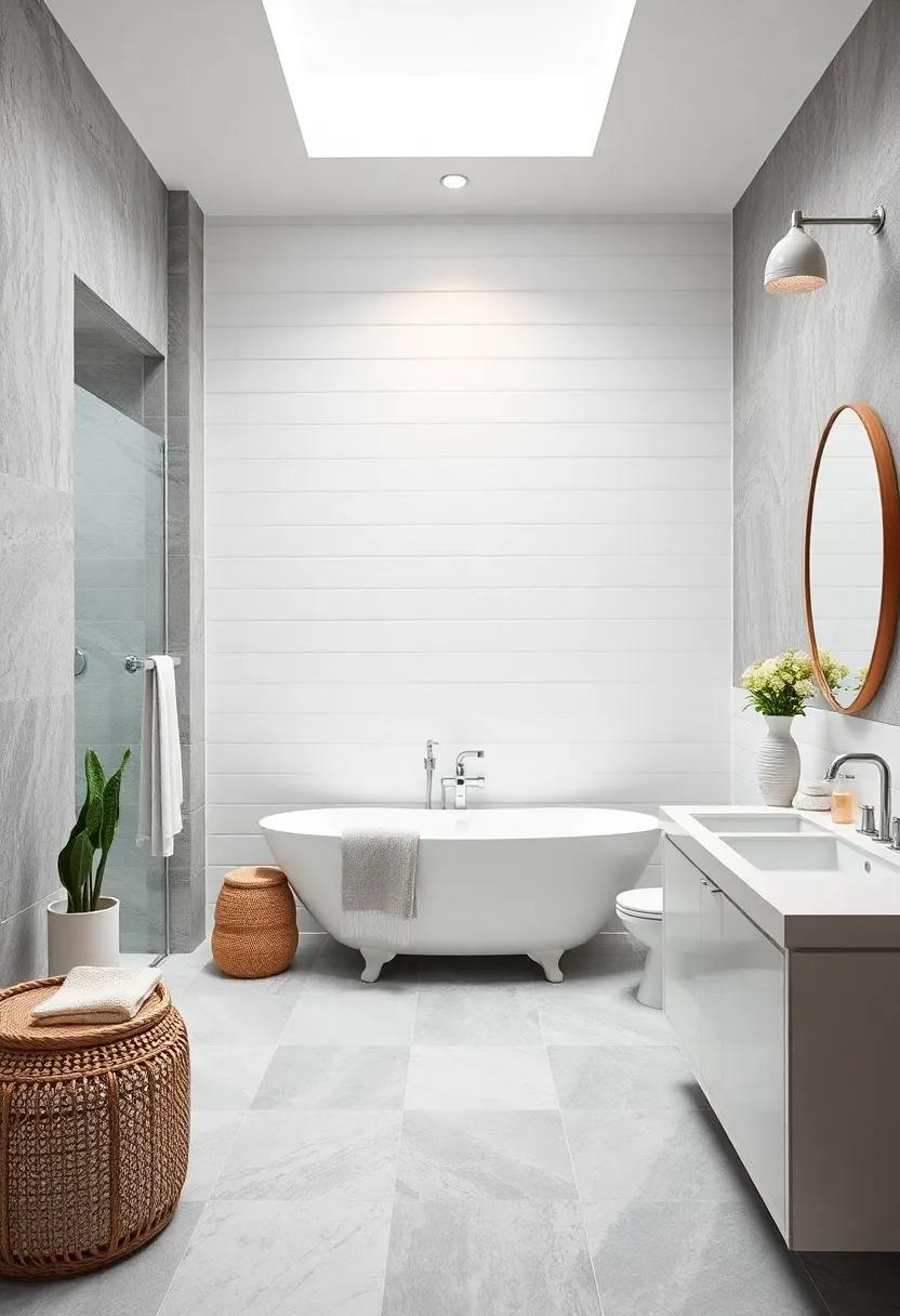 Coastal​ Chic: Integrate soft ​gray tiles and​ white⁤ shiplap to invoke a coastal vibe, bringing⁤ fresh,⁢ beachy​ breezes into your ⁣bathroom