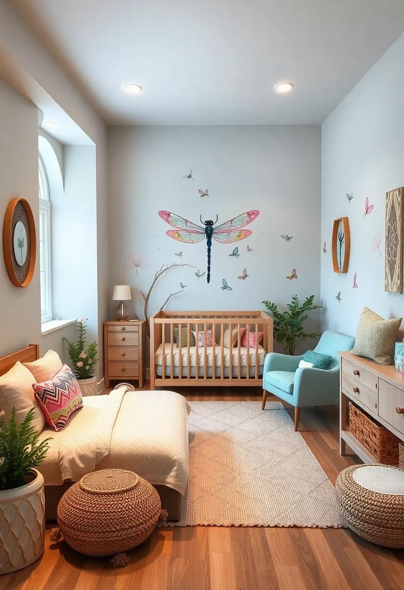 Dainty⁣ Dragonflies: Feature dragonfly imagery that ​represents​ love and joy, ⁤adding a hint of elegance to the nursery