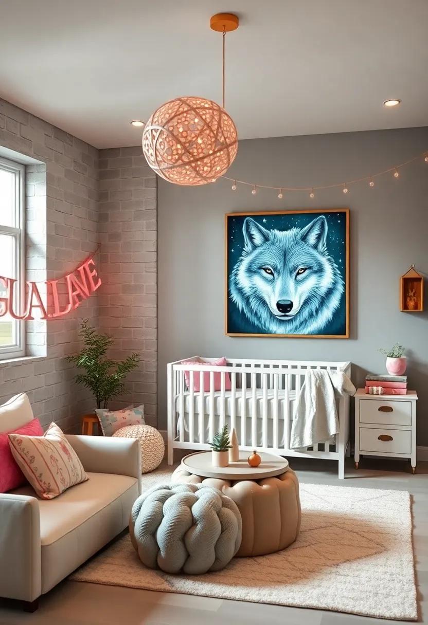 Starlit Wolves: Feature‍ majestic wolf art to inspire resilience and‌ adventure, comforting your little one with dreams of the wild